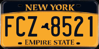 NY license plate FCZ8521
