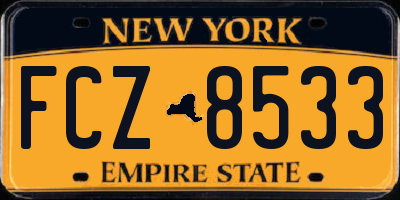 NY license plate FCZ8533