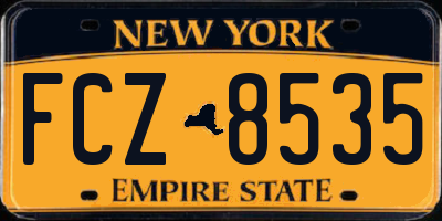 NY license plate FCZ8535