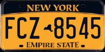 NY license plate FCZ8545