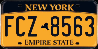 NY license plate FCZ8563
