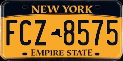 NY license plate FCZ8575