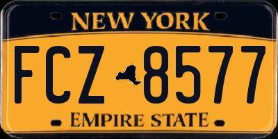 NY license plate FCZ8577