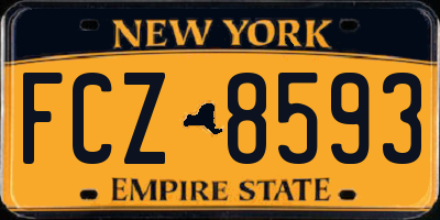 NY license plate FCZ8593
