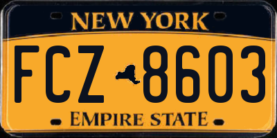 NY license plate FCZ8603