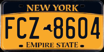 NY license plate FCZ8604