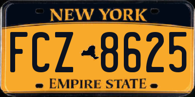 NY license plate FCZ8625