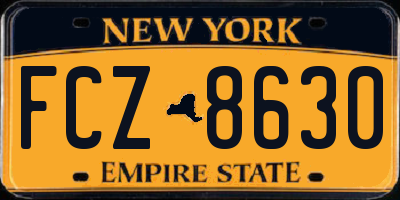 NY license plate FCZ8630
