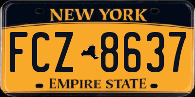 NY license plate FCZ8637