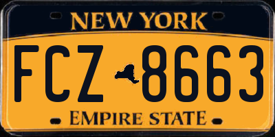 NY license plate FCZ8663