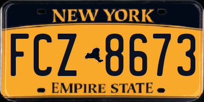 NY license plate FCZ8673