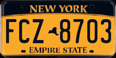 NY license plate FCZ8703