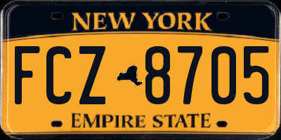 NY license plate FCZ8705