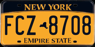 NY license plate FCZ8708