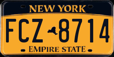 NY license plate FCZ8714