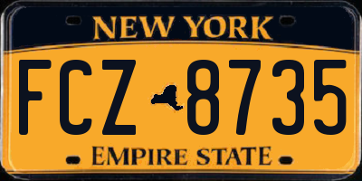 NY license plate FCZ8735