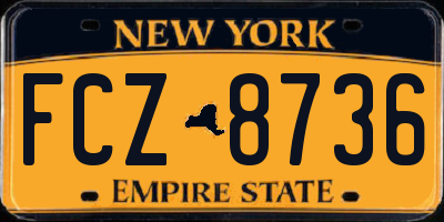 NY license plate FCZ8736