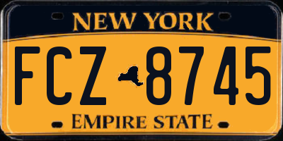 NY license plate FCZ8745