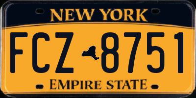 NY license plate FCZ8751