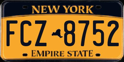 NY license plate FCZ8752