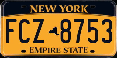 NY license plate FCZ8753