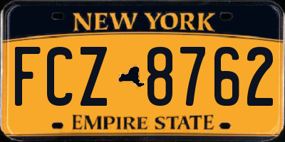 NY license plate FCZ8762