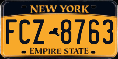 NY license plate FCZ8763