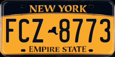 NY license plate FCZ8773