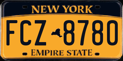 NY license plate FCZ8780