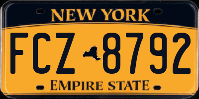 NY license plate FCZ8792