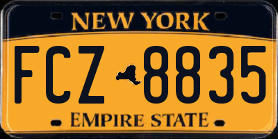 NY license plate FCZ8835