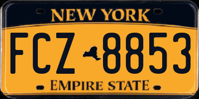 NY license plate FCZ8853