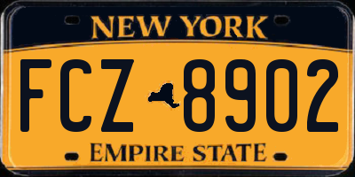 NY license plate FCZ8902