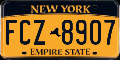 NY license plate FCZ8907