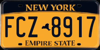 NY license plate FCZ8917
