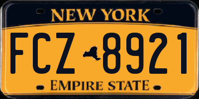NY license plate FCZ8921