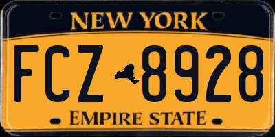 NY license plate FCZ8928