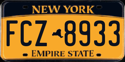 NY license plate FCZ8933