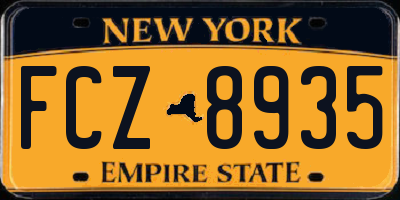 NY license plate FCZ8935