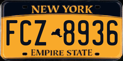 NY license plate FCZ8936
