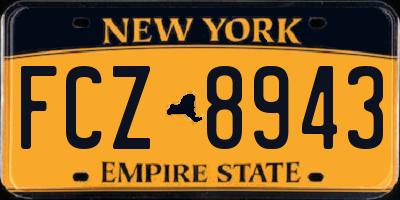 NY license plate FCZ8943