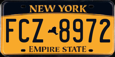 NY license plate FCZ8972