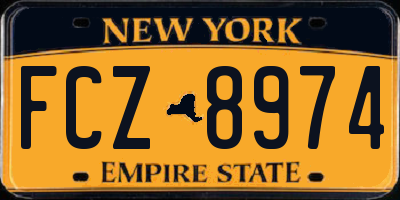 NY license plate FCZ8974