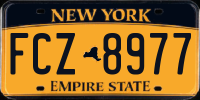 NY license plate FCZ8977