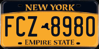 NY license plate FCZ8980