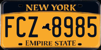 NY license plate FCZ8985