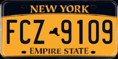 NY license plate FCZ9109