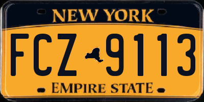 NY license plate FCZ9113