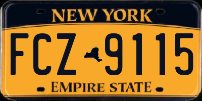 NY license plate FCZ9115