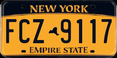 NY license plate FCZ9117